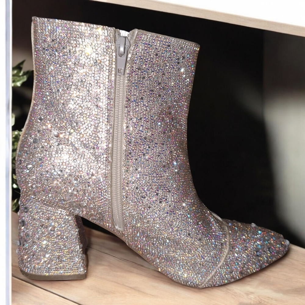 Shimmering Silver Ankle Booties - Picture 3 of 4